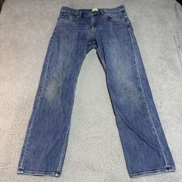 Quicksilver Men's Denim Blue Jeans‎ Straight Regular Fit Size 34x30 Distressed - Picture 1 of 12